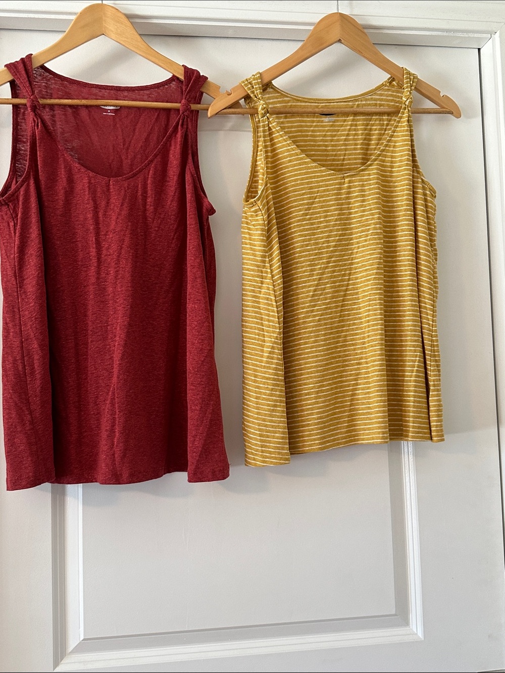 Old Navy Women’s Tank Tops - Burgundy & Mustard Stripe